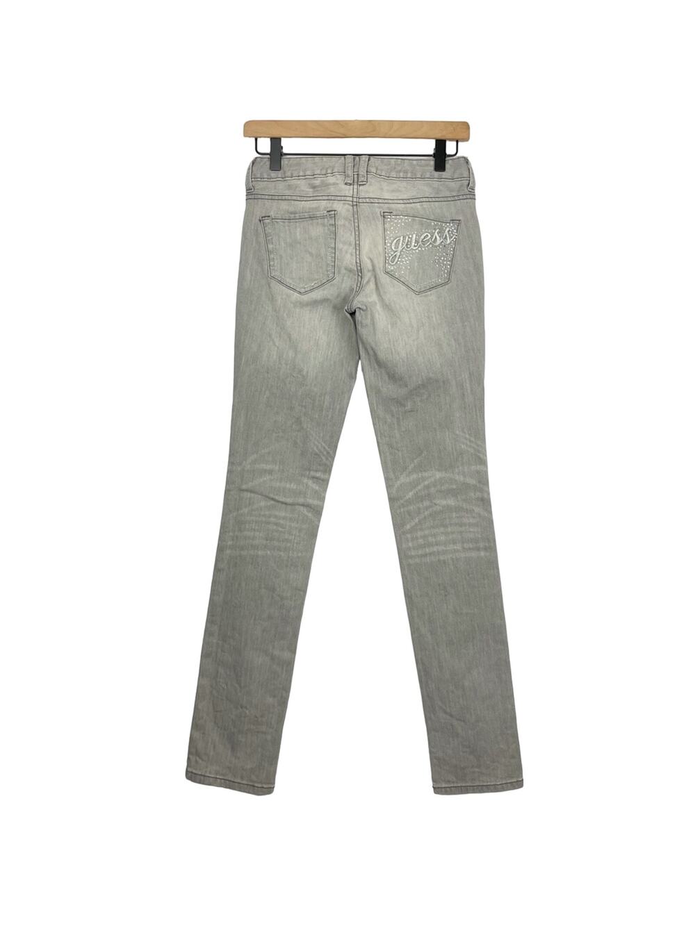 Guess Jeans | Grey Rhinestone Embroidered Pocket Skinny Leg Jeans